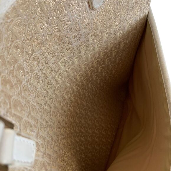 Christian Dior White and Gold Monogram Tote Bag Vintage - Picture 13 of 16